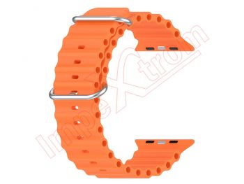 Correa de silicona naranja para reloj inteligente Apple Watch Ultra 49mm, A2684